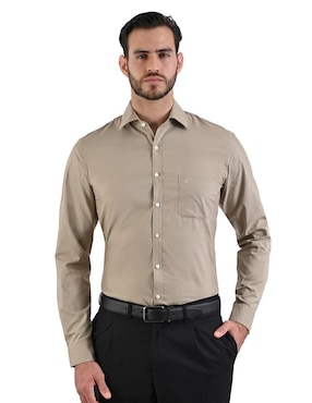 Camisa De Vestir Michel Blanc Manga Larga Para Hombre