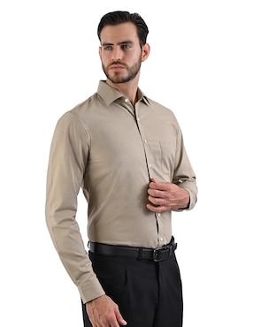 Camisa de vestir Michel Blanc manga larga para hombre