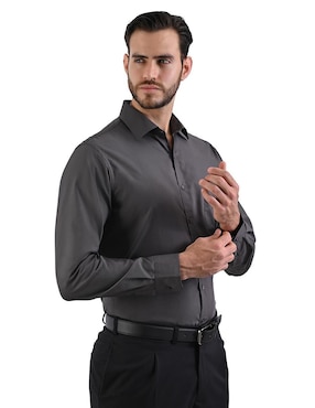 Camisa de vestir Michel Blanc manga larga para hombre