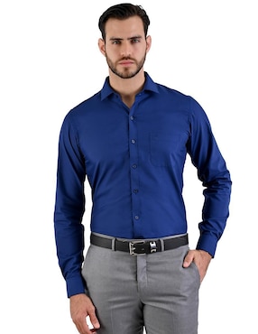 Camisa De Vestir Michel Blanc Manga Larga Para Hombre