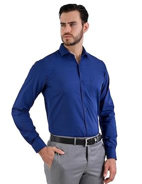 Camisa de vestir Michel Blanc manga larga para hombre
