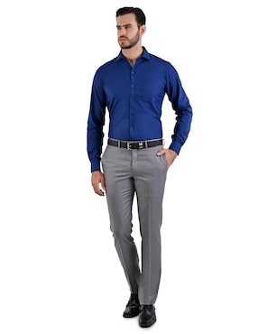 Camisa de vestir Michel Blanc manga larga para hombre