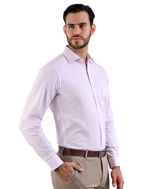 Camisa De Vestir Michel Blanc Manga Larga Para Hombre