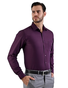 Camisa de vestir Michel Blanc manga larga para hombre