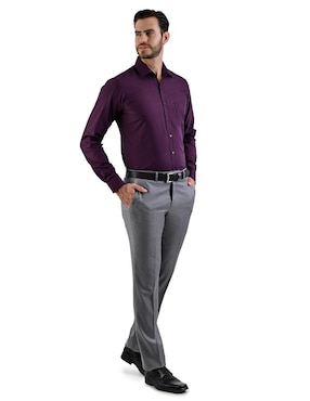 Camisa de vestir Michel Blanc manga larga para hombre