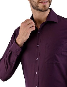 Camisa de vestir Michel Blanc manga larga para hombre