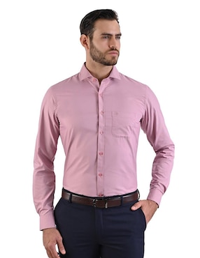 Camisa De Vestir Michel Blanc Manga Larga Para Hombre