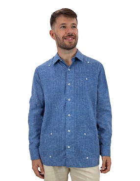 Guayabera Manga Larga G.Candila Para Hombre