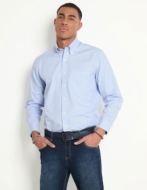 Camisa de vestir Brooks Brothers de algodón manga larga para hombre