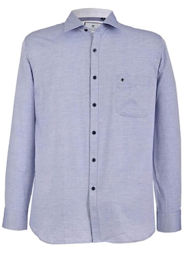 Camisa Business Casual Michel Blanc De Algodón Manga Larga Para Hombre