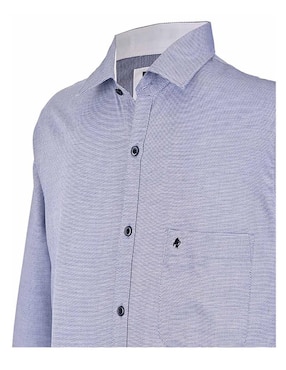 Camisa business casual Michel Blanc de algodón manga larga para hombre