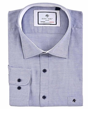 Camisa business casual Michel Blanc de algodón manga larga para hombre