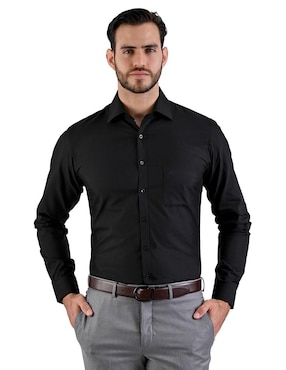 Camisa De Vestir Michel Blanc Manga Larga Para Hombre