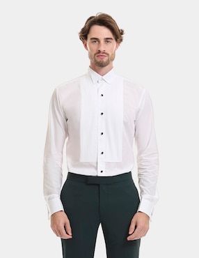 Camisa Etiqueta Forti Black Tie De Algodón Manga Larga Para Hombre