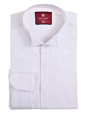 Camisa etiqueta Michel Blanc de algodón manga larga para hombre