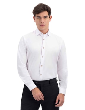 Camisa Business Casual Men's Fashion De Poliéster Manga Larga Para Hombre