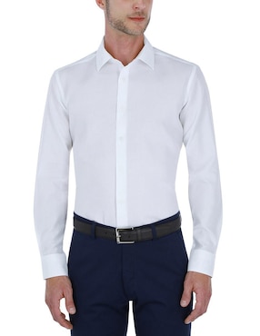 Camisa business casual Scappino de algodón manga larga para hombre