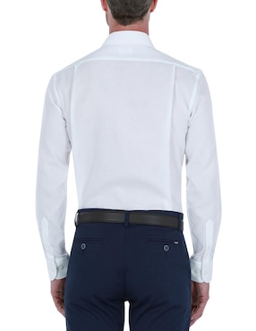 Camisa business casual Scappino de algodón manga larga para hombre