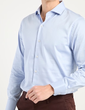 Camisa de vestir Ted Baker de algodón manga larga para hombre