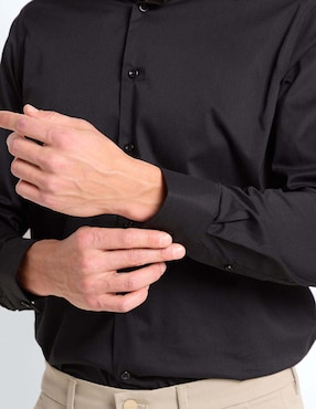 Camisa casual Zanetti de algodón manga larga para hombre