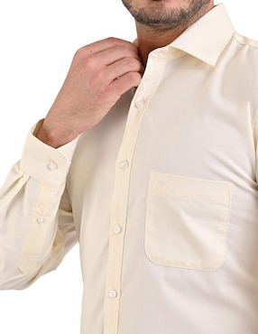 Camisa de vestir Michel Blanc manga larga para hombre