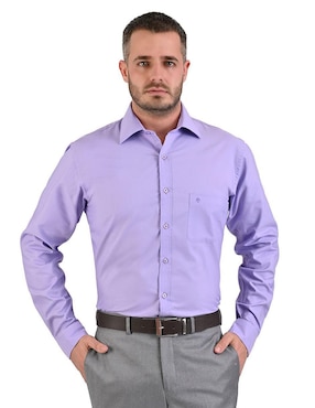 Camisa de vestir Michel Blanc manga larga para hombre