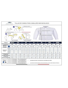 Camisa de vestir Michel Blanc manga larga para hombre