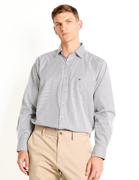 Camisa de vetir Manchester de algodón manga larga para hombre