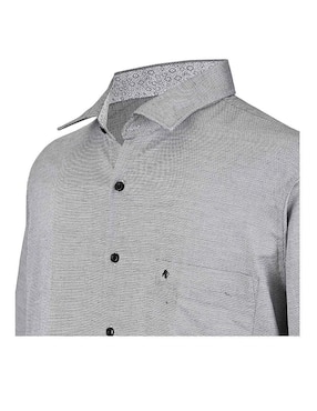 Camisa casual Michel Blanc de algodón manga larga para hombre