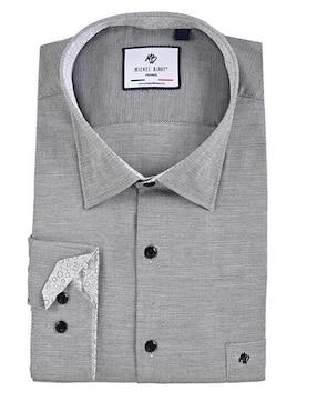 Camisa casual Michel Blanc de algodón manga larga para hombre
