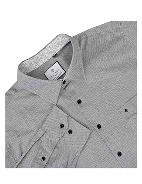 Camisa casual Michel Blanc de algodón manga larga para hombre