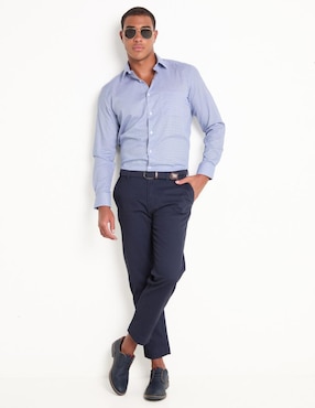 Camisa formal Scappino de algodón manga larga para hombre