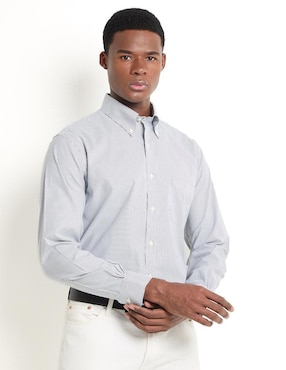 Camisa de vestir Brooks Brothers de algodón manga larga para hombre