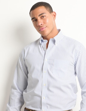 Camisa de vestir Brooks Brothers de algodón manga larga para hombre