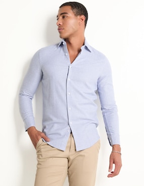 Camisa de vestir Zanetti de algodón manga larga para hombre