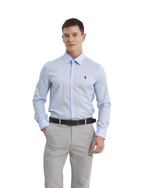 Camisa de vestir Hpc Polo de algodón manga larga para hombre