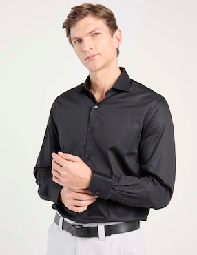 Camisa de vestir Dkny C de algodón manga larga para hombre