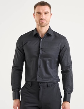 Camisa de vestir Kenneth Cole manga larga para hombre