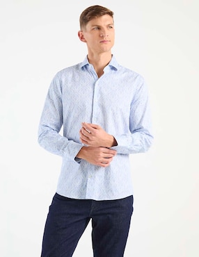 Camisa de vestir Ted Baker de algodón manga larga para hombre