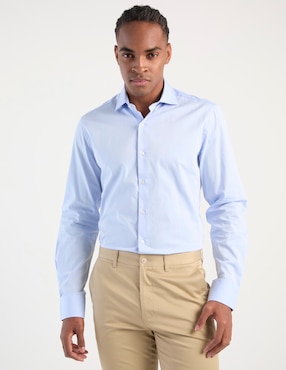Camisa de vestir Dkny C de algodón manga larga para hombre
