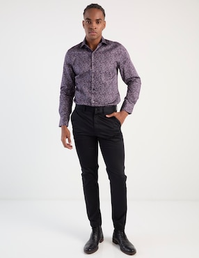 Camisa de vestir Ted Baker de algodón manga larga para hombre