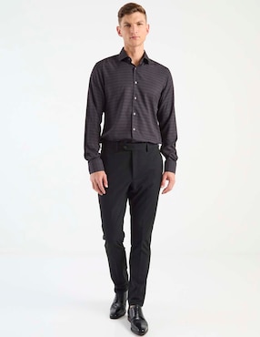 Camisa de vestir Kc Ny manga larga para hombre