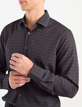 Camisa de vestir Kc Ny manga larga para hombre