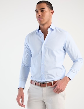 Camisa de vestir Puroego manga larga para hombre