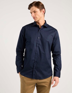 Camisa de vestir Puroego manga larga para hombre
