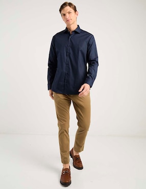 Camisa de vestir Puroego manga larga para hombre