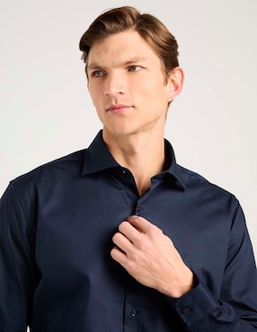 Camisa de vestir Puroego manga larga para hombre