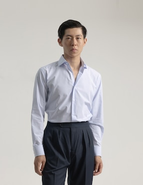 Camisa de vestir Puroego manga larga para hombre