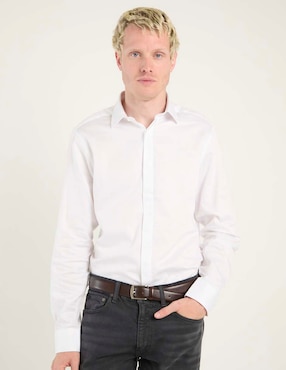 Camisa de vestir Calvin Klein de algodón manga larga para hombre