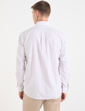 Camisa de vestir Brooks Brothers de algodón manga larga para hombre